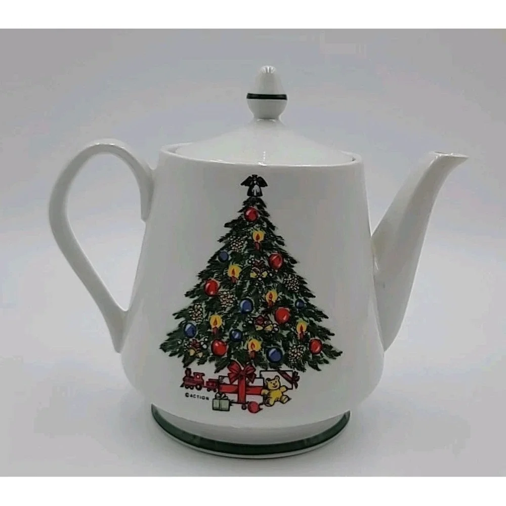 VTG Mount Clemens Christmas Tree‎ Teapot Made in Japan Mint Condition 7